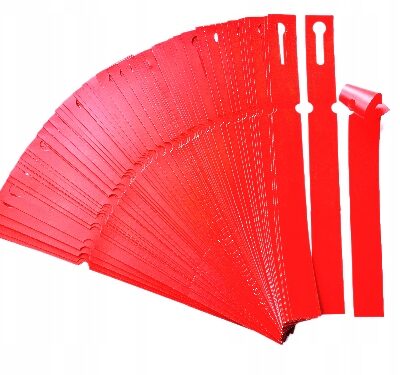Etykiety ogrodnicze pętlowe do pisania CZERWONE 250mm x 25mm (25x250) 100sztuk