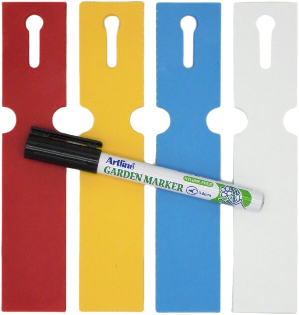 MARKER + Etykiety 4 KOLORY pętlowe do opisu roślin 163x33mm (33x163) 400szt