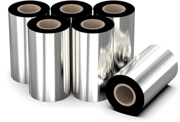 Taśma Kalka termotransferowa TTR wosk-żywica (WAX-RESIN) 110mmx150m SILVER - SREBRNA - obrazek 3