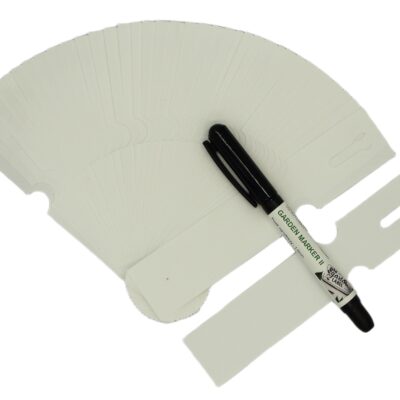 MARKER II+Etykiety pętlowe do opisu roślin BIAŁE 163x33mm (33x163) 100 szt