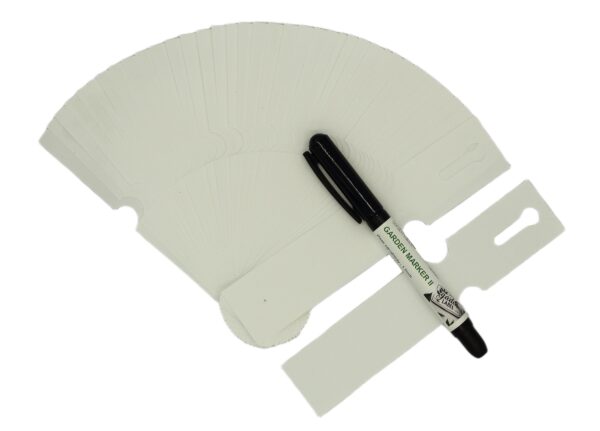 MARKER II+Etykiety pętlowe do opisu roślin BIAŁE 163x33mm (33x163) 100 szt