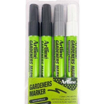 4x Marker ogrodniczy, CZARNY, BIAŁY, SREBRNY, (mazak, pisak) Home & Garden, odporny,