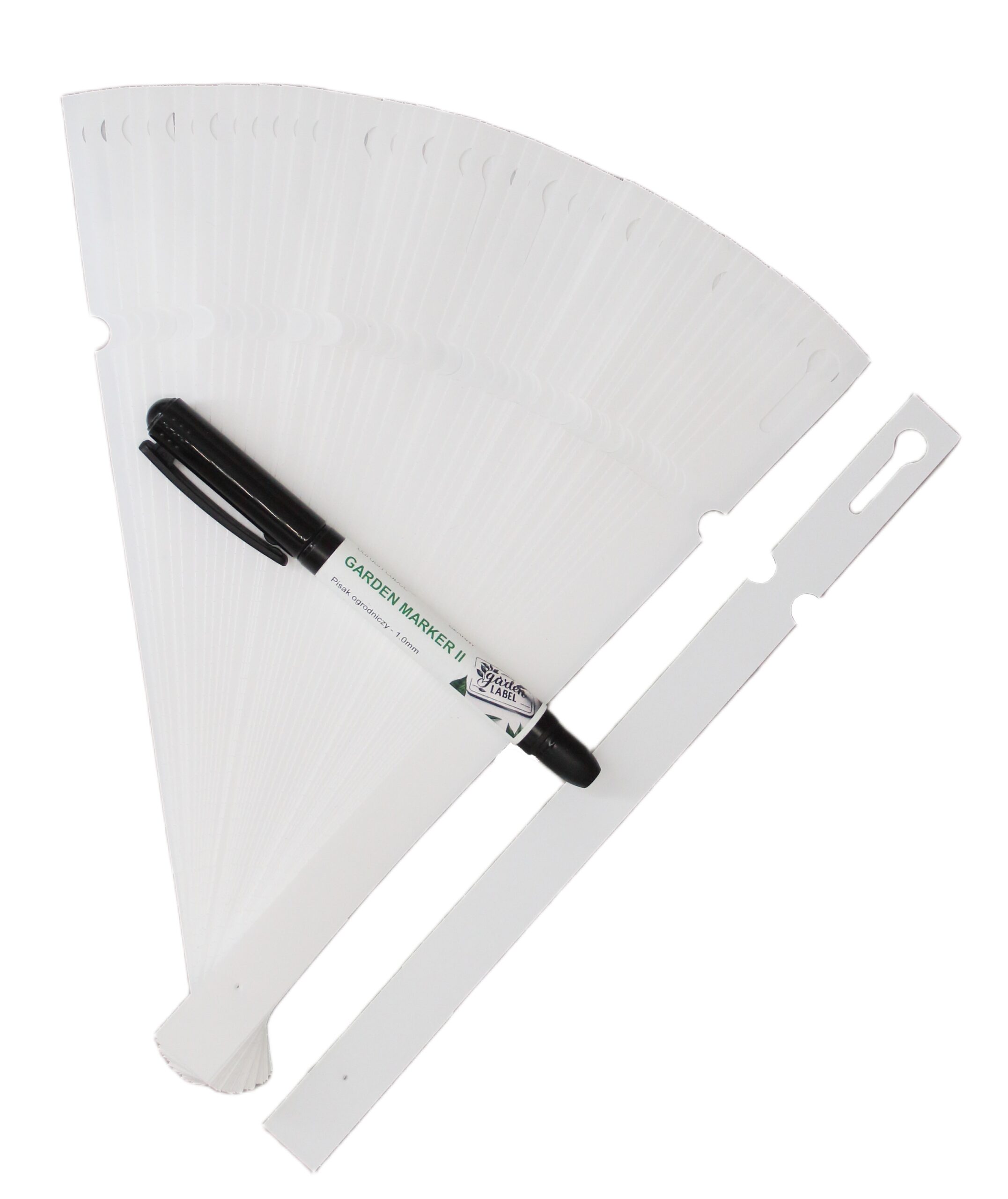 MARKER II +Etykiety BIAŁE pętlowe do opisu roślin 250x17mm(17x250) 100szt