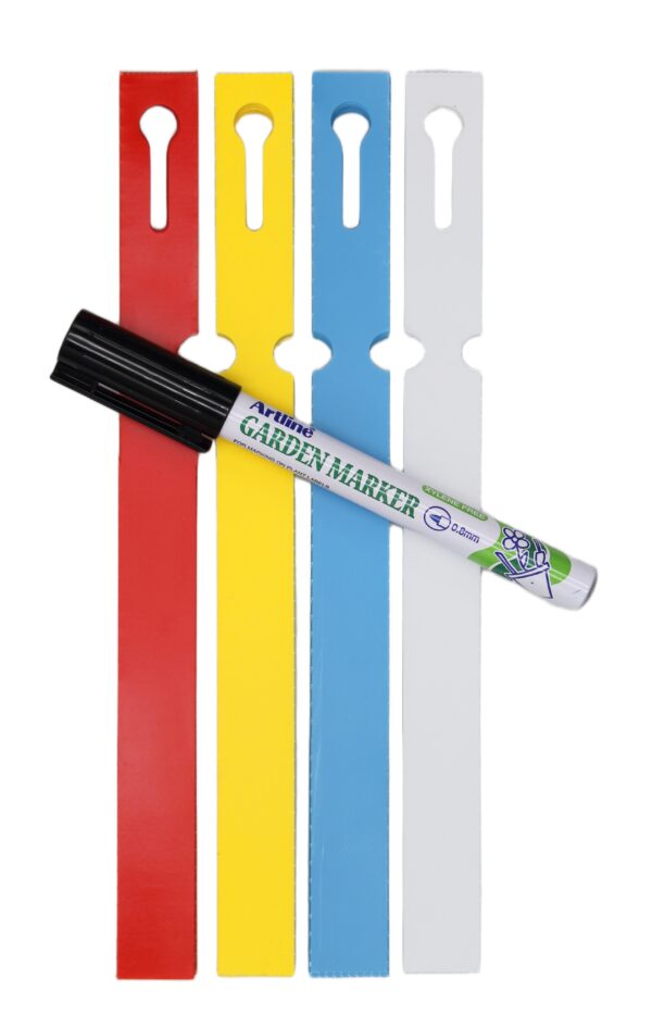 MARKER + Etykiety 4 KOLORY pętlowe do opisu roślin 200x17mm(17x200) 400szt