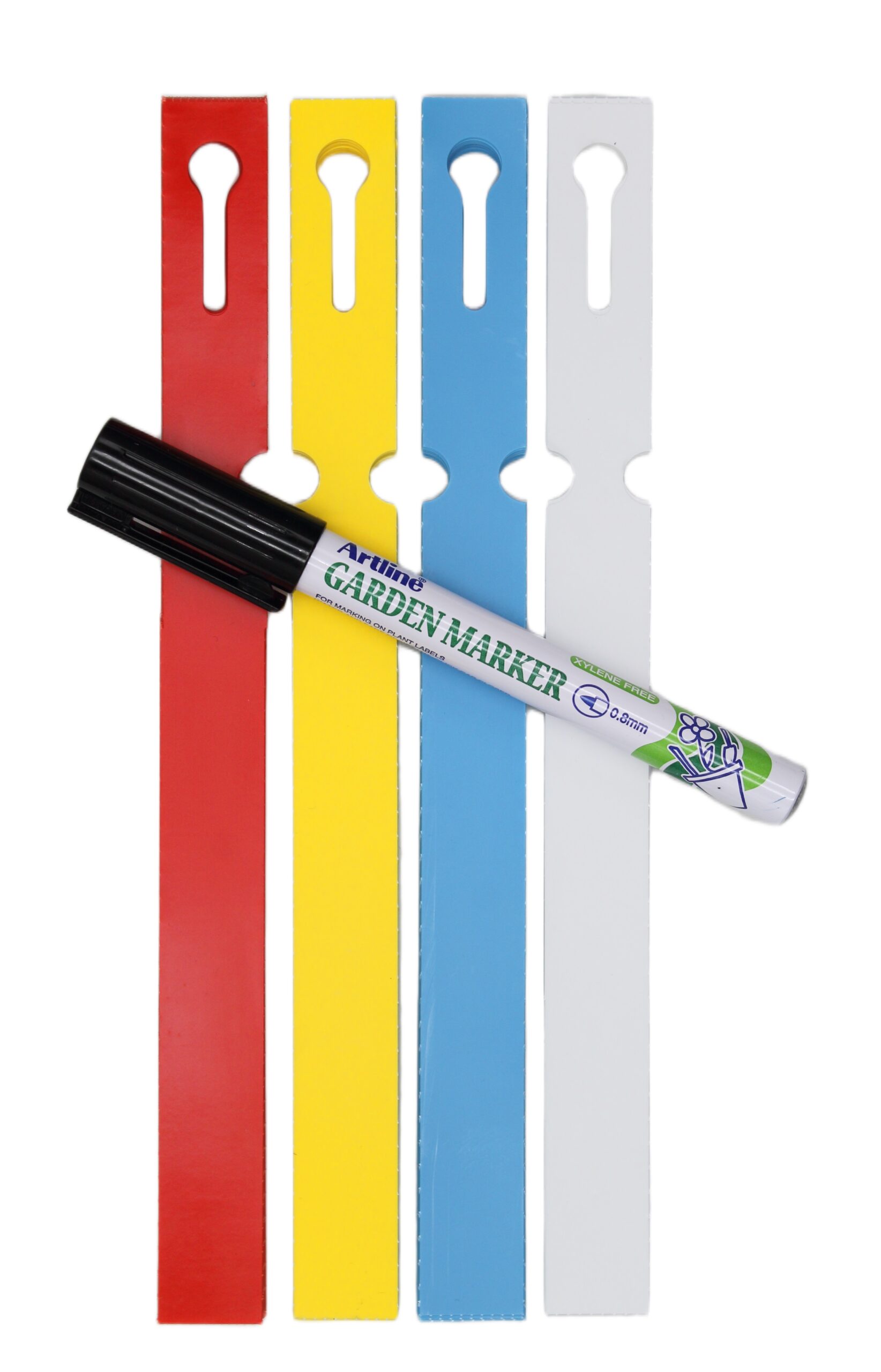 MARKER + Etykiety 4 KOLORY pętlowe do opisu roślin 200x17mm(17x200) 400szt