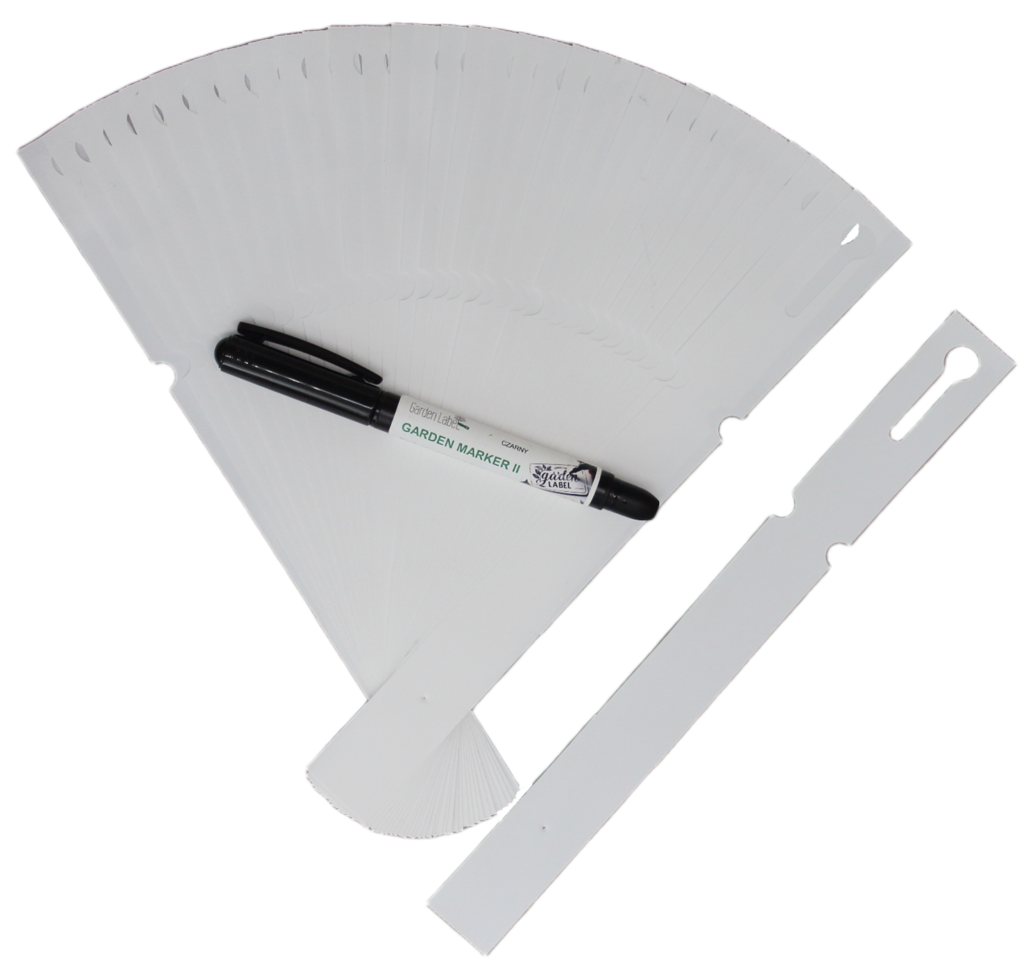 MARKER II + Etykiety BIAŁE pętlowe do opisu roślin 250x25mm(25x250) 100szt