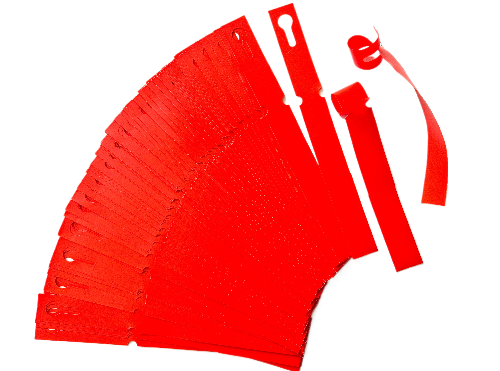 Etykiety ogrodnicze/sadownicze pętlowe CZERWONE 327x20mm(20x327)(60-155)100szt