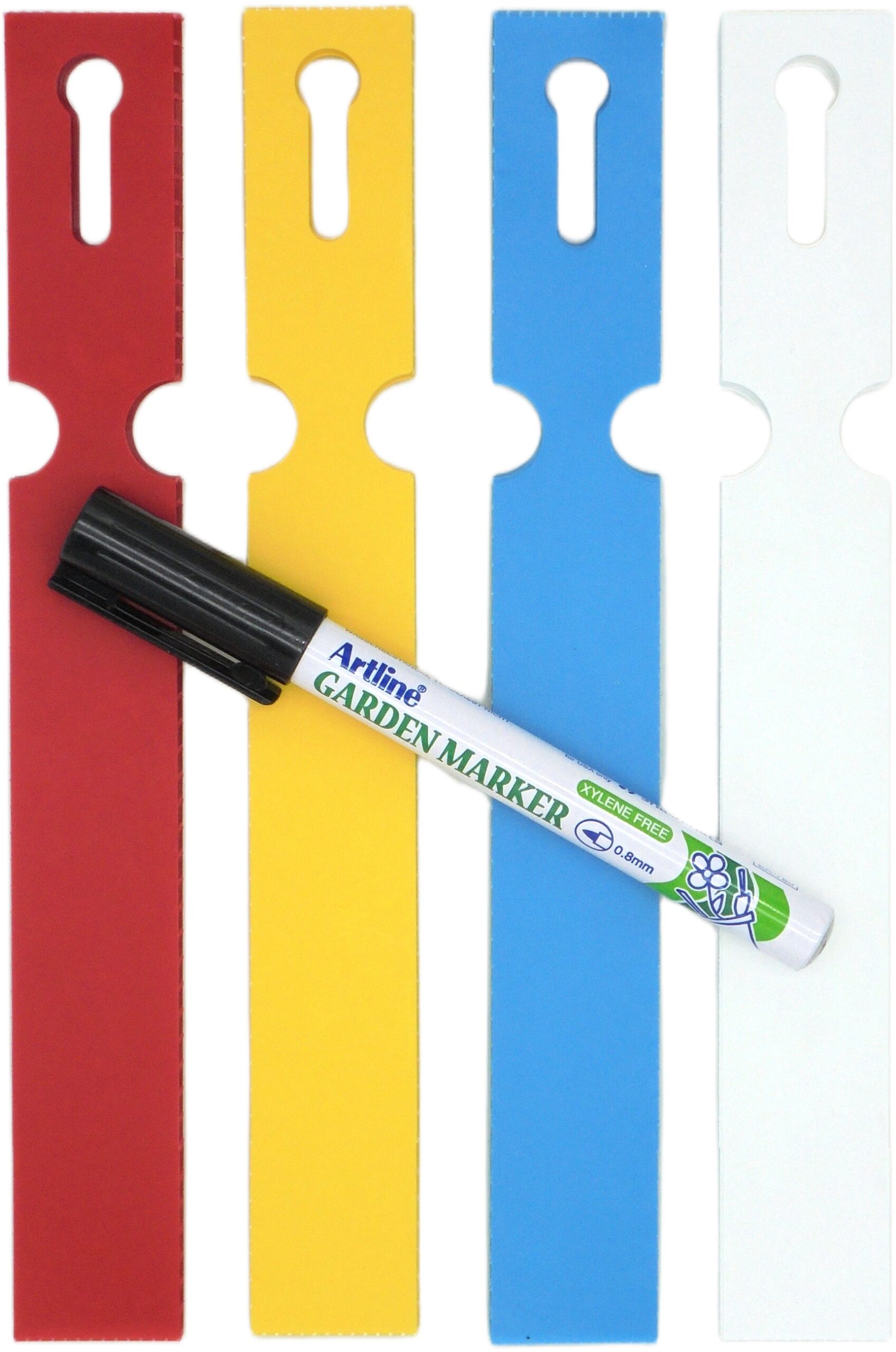 MARKER + Etykiety 4 KOLORY pętlowe do opisu roślin 200x25mm(25x200) 400szt