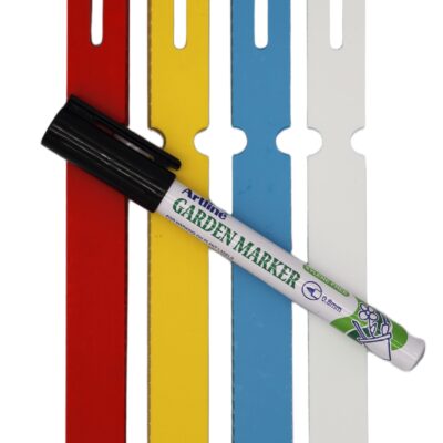 MARKER + Etykiety 4 KOLORY pętlowe do opisu roślin 160x17mm(17x160) 400szt