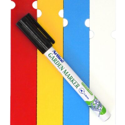 MARKER + Etykiety 4 KOLORY pętlowe do opisu roślin 250x25mm(25x250) 400szt