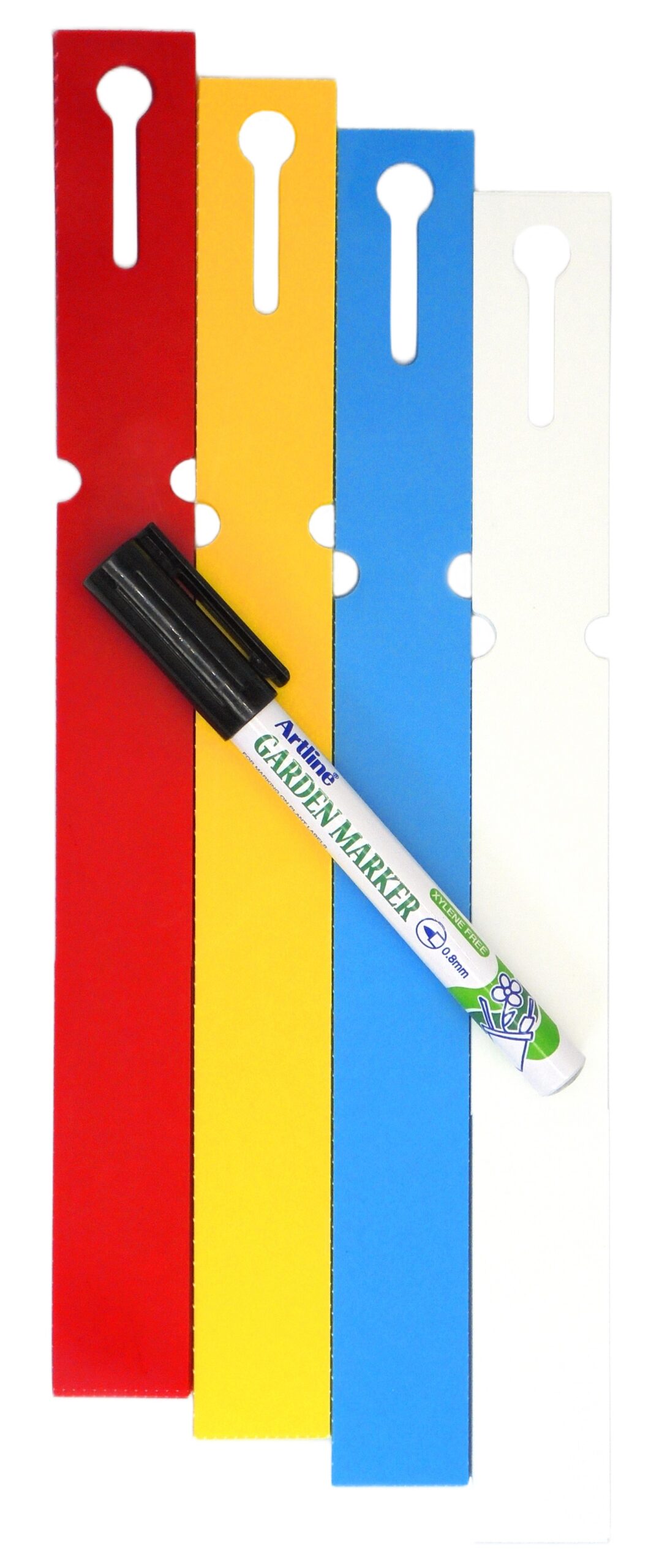 MARKER + Etykiety 4 KOLORY pętlowe do opisu roślin 250x25mm(25x250) 400szt